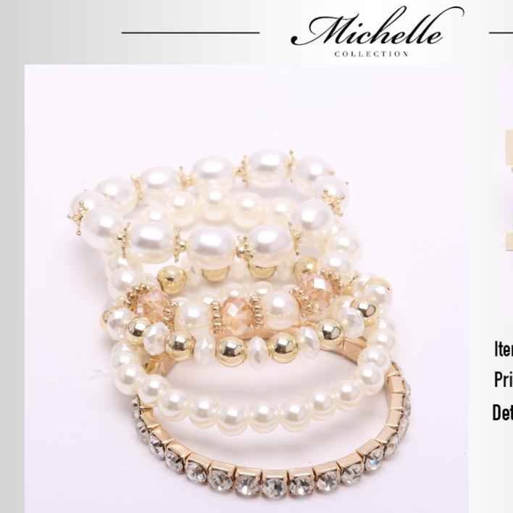 5 piece pearl bracelet set
